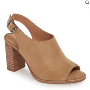 Madewell The Cary Sandal in Faded Birch Suede Block Heel Open Toe Romantic Boho